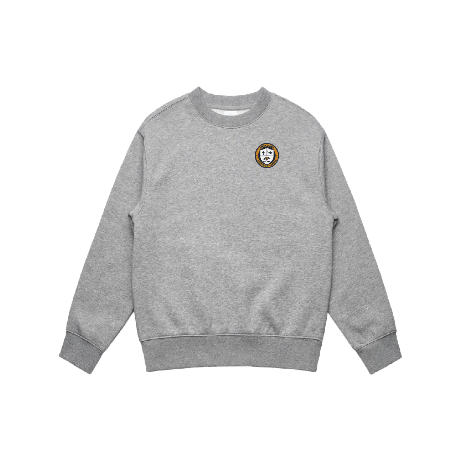 YOUTH EMBROIDERED CREST CREWNECK